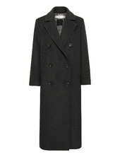 Yunahiw Long Coat Villakangastakki Pitkä Takki Black Inwear