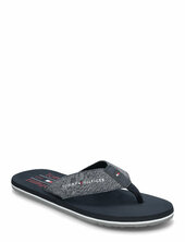 Chambray Beach Sandal Flipflopit Rantasandaalit Sandaalit Black Tommy Hilfiger