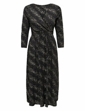 Onlnew Pella L/s Foil Wrap Dress Jrs Polvipituinen Mekko Black Only