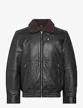 Geo Leather Jacket Nahkatakki Black Les Deux