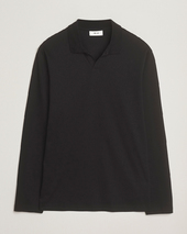 Nn07 Paul Mercerized Long Sleeve Polo Black