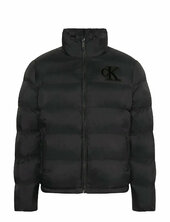 Ls Nylon Monogram Puffer Jkt Vuorillinen Takki Topattu Takki Black Calvin Klein Jeans