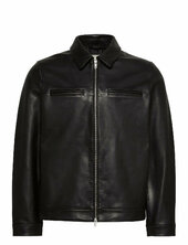 Ls 2 Pkt Leather Jacket Nahkatakki Black Calvin Klein
