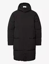 Sdmilo Puffer Long Vuorillinen Takki Topattu Takki Black Solid