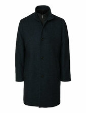 Slhrainar Wool Blend Coat Noos Villakangastakki Pitkä Takki Navy Selected