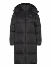 Down Long Puffer Topattu Pitkä Takki Black Calvin Klein Jeans