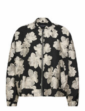 Lora Poly Jacquard Bomber Bombertakki Black French Connection