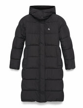 Monologo Non Down Long Puffer Topattu Pitkä Takki Black Calvin Klein Jeans