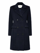 Rwtova Ls Coat Villakangastakki Pitkä Takki Navy Rosemunde