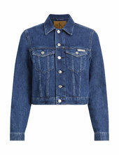 Cropped 90s Denim Trucker Farkkutakki Denimtakki Blue Calvin Klein Jeans