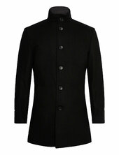 Bs Ontario Slim Fit Coat Villakangastakki Pitkä Takki Black Bruun & Stengade