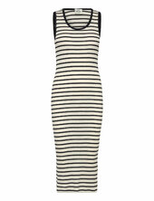 2x2 Cotton Stripe Ama Dress Polvipituinen Mekko Black Mads Nørgaard