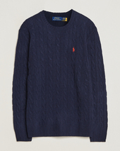 Polo Ralph Lauren Wool/cashmere Cable Crew Neck Hunter Navy