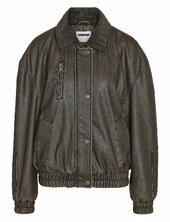 Nmdorothy Pu L/s Washed Bomber Jacket Bombertakki Green Noisy May