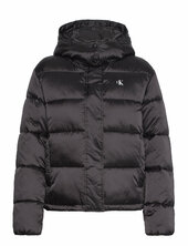 Shiny Monologo Nd Short Puffer Vuorillinen Takki Topattu Takki Black Calvin Klein Jeans