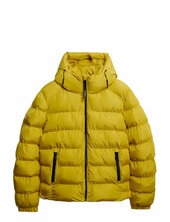Hooded Sports Puffer Jacket Vuorillinen Takki Topattu Takki Yellow Superdry