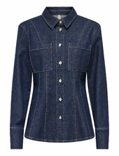 Onlrosie L/s Fitted Dnm Jacket Gua Farkkutakki Denimtakki Blue Only