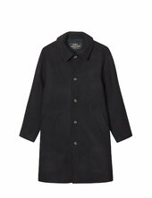 Compact Wool Curtis Coat Villakangastakki Pitkä Takki Black Mads Nørgaard