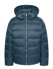 Ls Nylon Zip Off Hood Down Puffe Vuorillinen Takki Topattu Takki Navy Calvin Klein Jeans