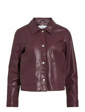 Vihellium Short Jacket - Noos Nahkatakki Burgundy Vila