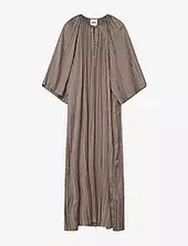 Sophia - Crinkled Surface Polvipituinen Mekko Brown Day Birger Et Mikkelsen
