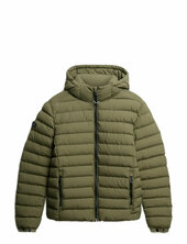 Hooded Fuji Padded Jacket Vuorillinen Takki Topattu Takki Khaki Green Superdry