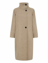 Thoraiw Collar Coat R Villakangastakki Pitkä Takki Beige Inwear