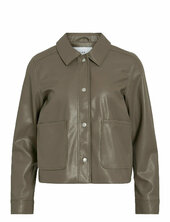 Vihellium Short Jacket - Noos Nahkatakki Brown Vila