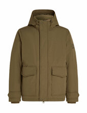 Rockie Down Hooded Jacket Villakangastakki Pitkä Takki Khaki Green Tommy Hilfiger
