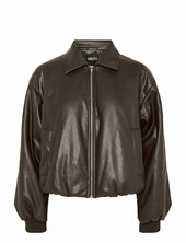 Pclara Padded Coated Bomber Jacket Bombertakki Brown Pieces