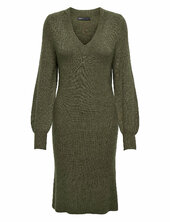 Onlkatia Ls V-neck Dress Nca Knt Polvipituinen Mekko Khaki Green Only