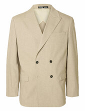 Slhrelaxed - Finn Pinstriped Db Blz Bleiseri Puvun Takki Beige Selected
