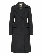 Thoraiw Lapel Coat R Villakangastakki Pitkä Takki Grey Inwear