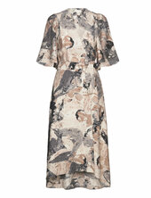 Elitaiw Wrap Dress Polvipituinen Mekko Grey Inwear