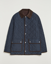 Gant Quilted Fleece Jacket Evening Blue