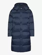 Ls Long Length Hooded Nylon Puff Vuorillinen Takki Topattu Takki Navy Calvin Klein Jeans