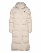 Tjw Alaska Long Puffer Ext Topattu Pitkä Takki Cream Tommy Jeans