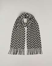 J.lindeberg Jared Stacked Bridge Wool Scarf  Black/white