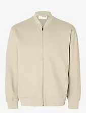 Slhmack Sweat Bomber Ls Noos Bombertakki Takki Beige Selected
