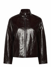 Perkins Collar Texture Jacket Nahkatakki Brown Mango