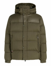 Mix Down Hooded Puffer Jacket Vuorillinen Takki Topattu Takki Green Tommy Hilfiger