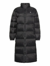 Essential Midweight Long Puffer Topattu Pitkä Takki Black Calvin Klein Jeans