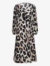 Objleonora L/s Wrap Midi Dress Noos Polvipituinen Mekko Multi/patterned Object