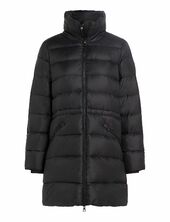 Mw Down Funnel Nk Coat Topattu Pitkä Takki Black Tommy Hilfiger