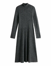 Soft Wool Ls Mock-nk Swt Dress Polvipituinen Mekko Grey Tommy Hilfiger