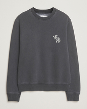 Samsøe Samsøe Phil Printed Crew Neck Sweatshirt Washed Black