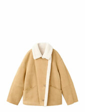 Suede-effect Jacket With Shearling Collar Nahkatakki Beige Mango