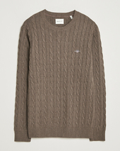 Gant Cotton Cable Crew Neck Pullover Seawood Melange