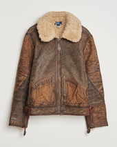 Polo Ralph Lauren Sherling Lined Bomber Jacket Brown Earth