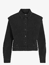 Vizoa L/s Denim Jacket Blk Farkkutakki Denimtakki Black Vila